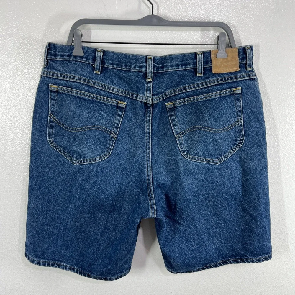 Lee Men's Denim Jean Shorts Size 40 Blue High Rise Relaxed‎ Fit 100% Cotton USA